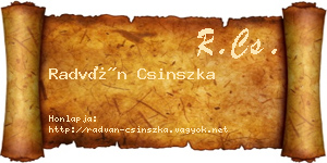 Radván Csinszka névjegykártya